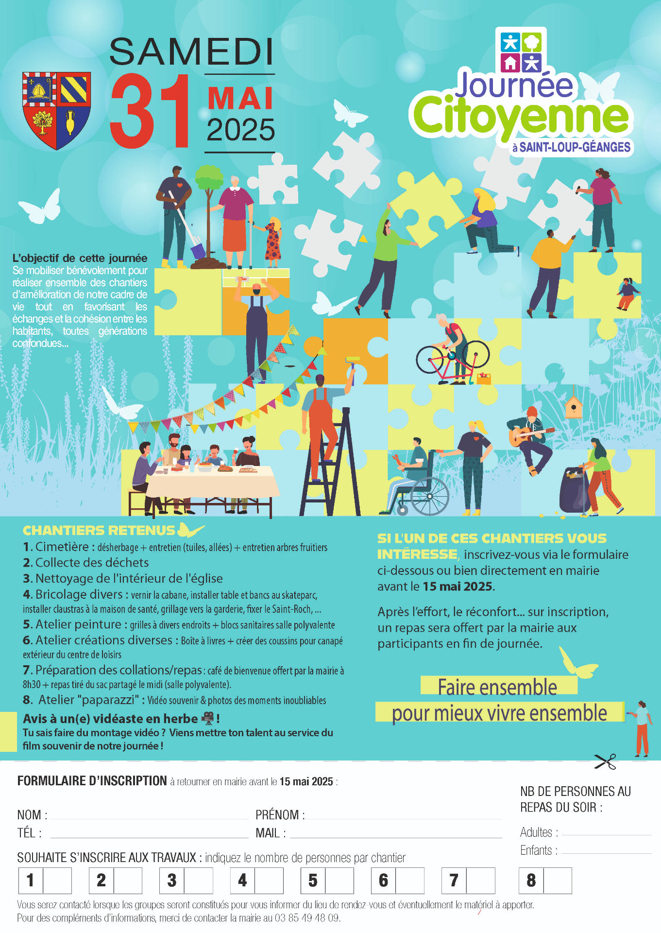 Inscriptions Journée Citoyenne 31 mai 2025